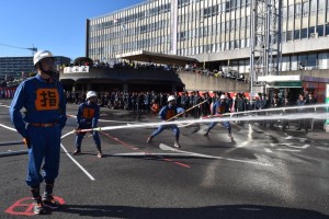 志木市消防団第５分団によるポンプ車操法